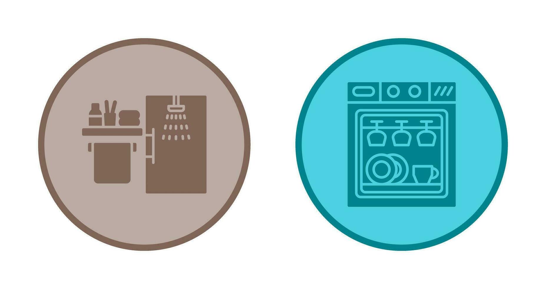 Shower and Dishwasher Icon vector