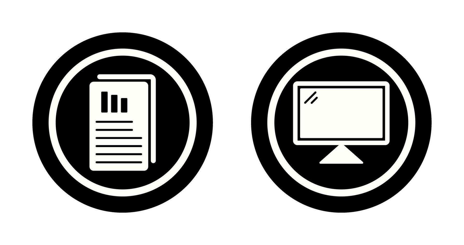 Reports and Computer Icon vector