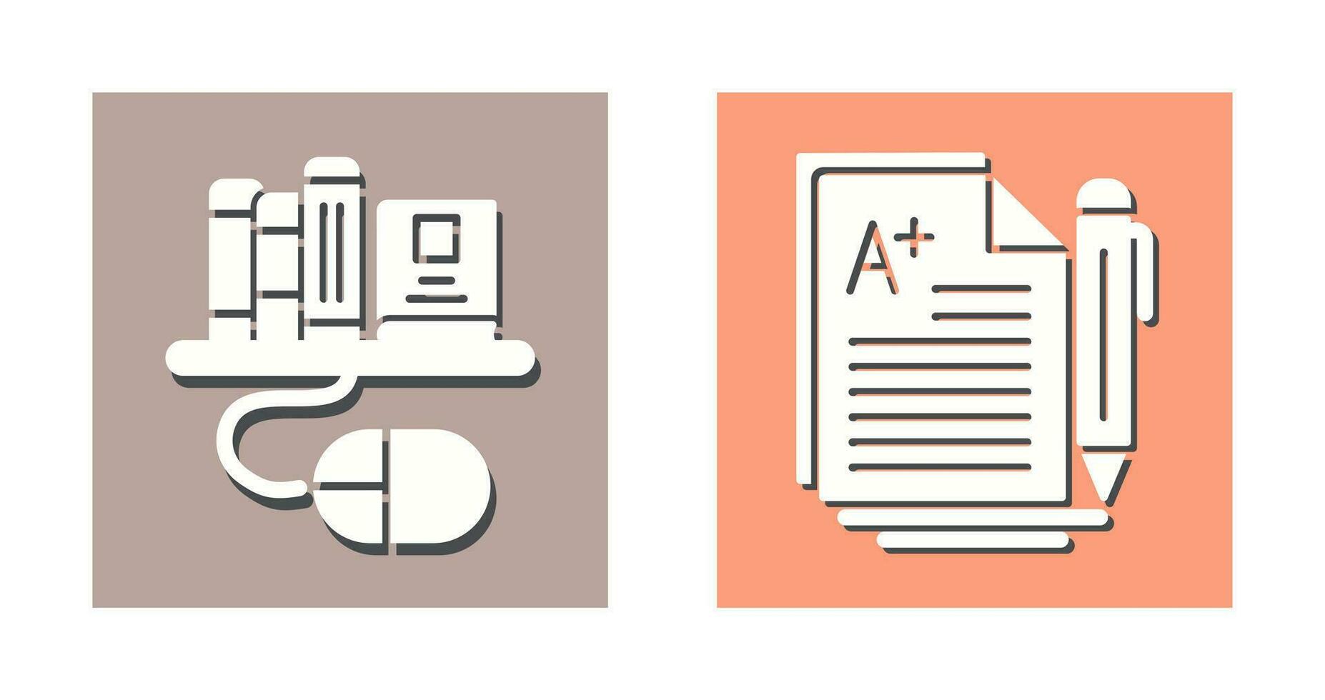 Digital Library and Essay Icon vector
