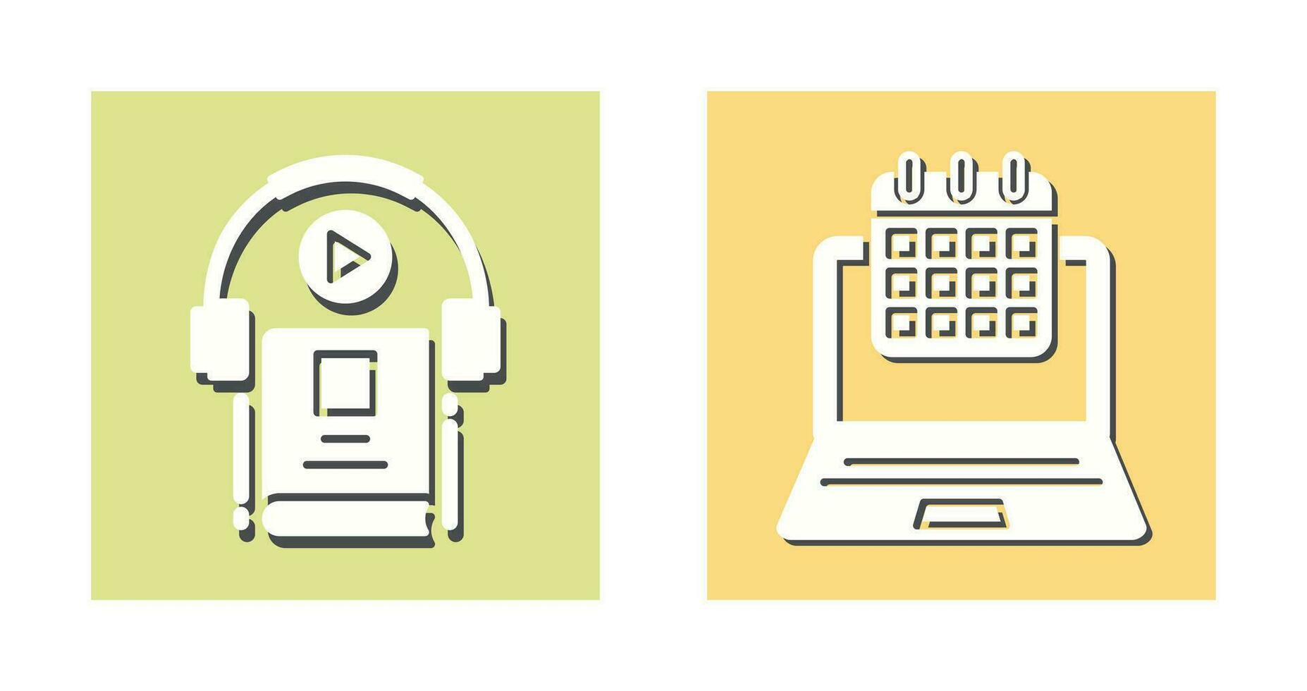 Timetable and Audio Book Icon vector