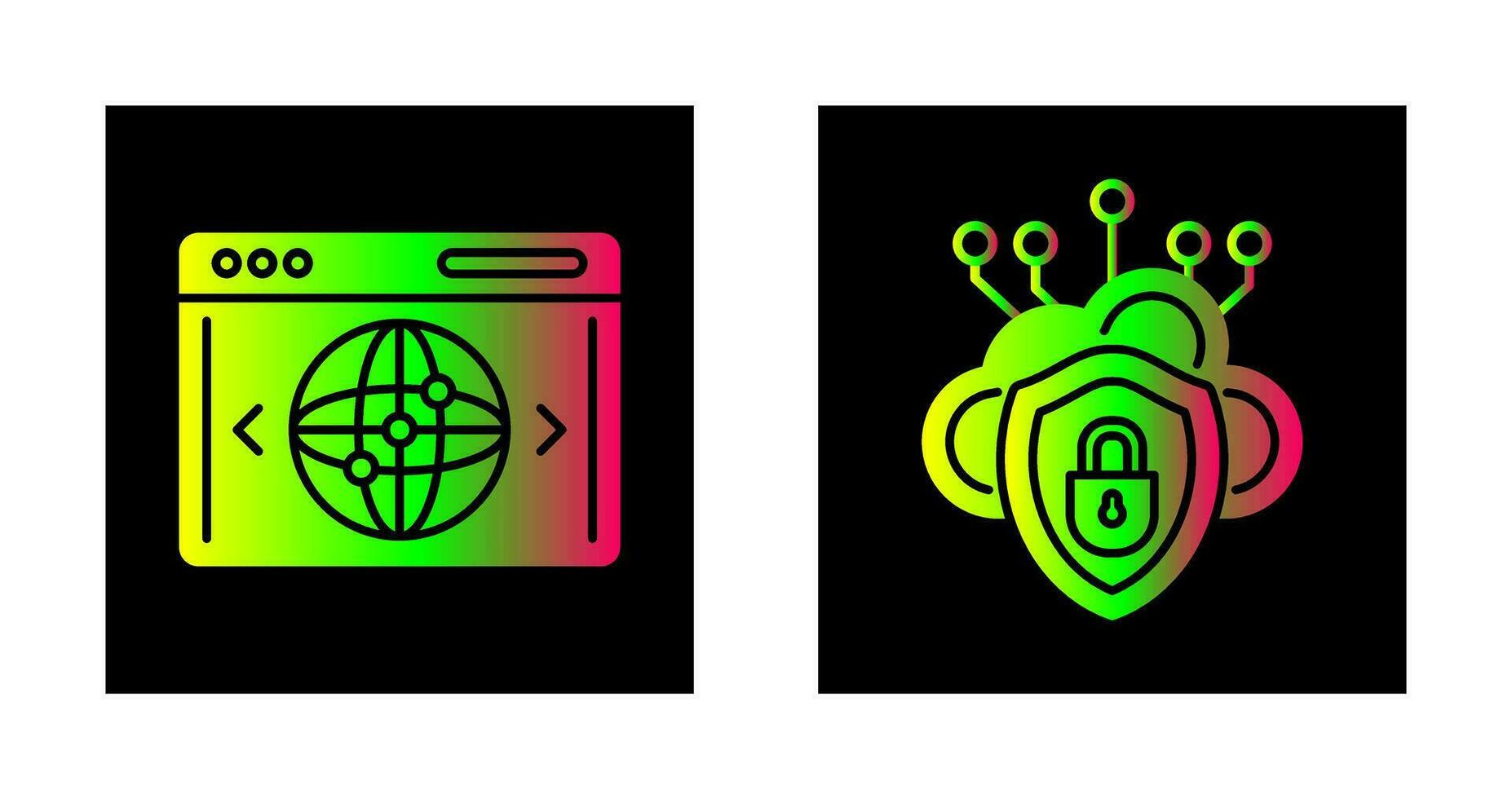Cloud Security and Website Icon vector