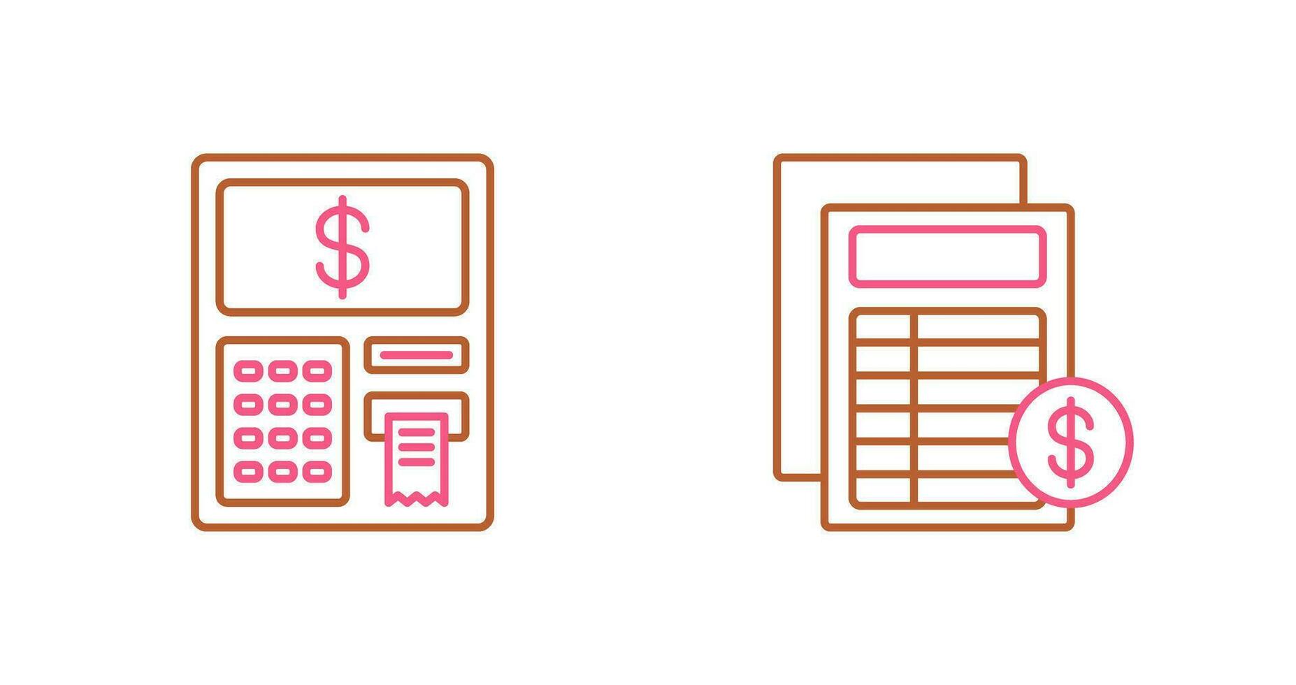 Atm and Invoice Icon vector