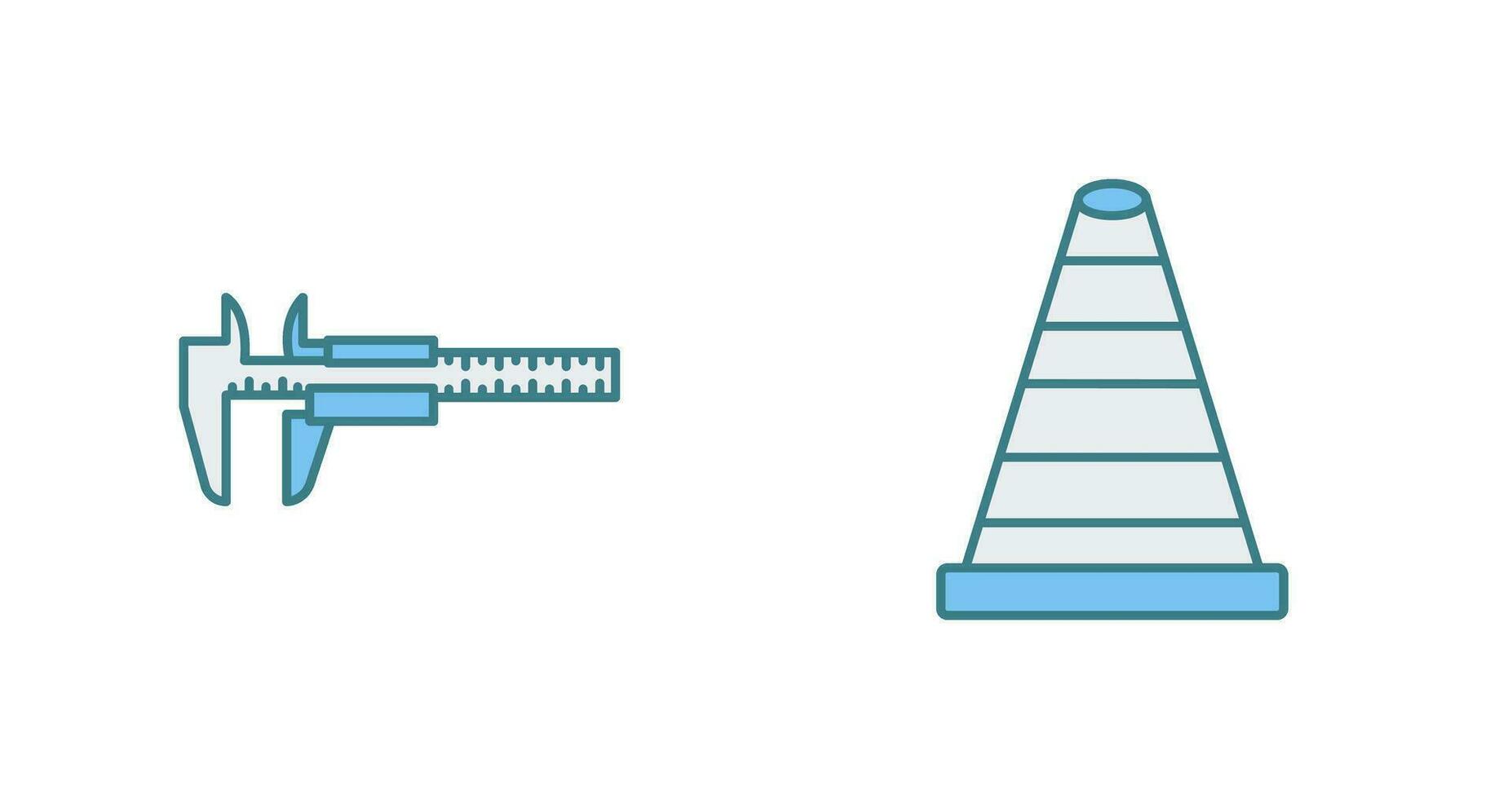 Cone and Calipers Icon vector