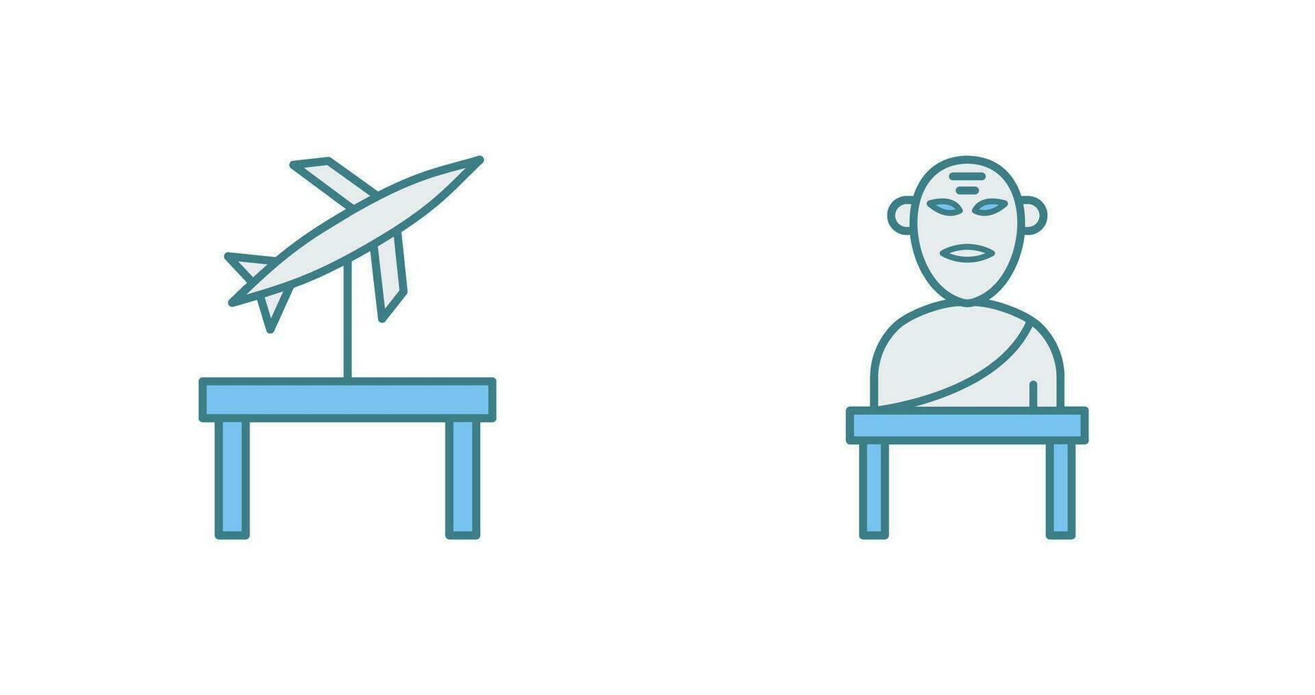 Jet Exhibit and Greek god Icon vector