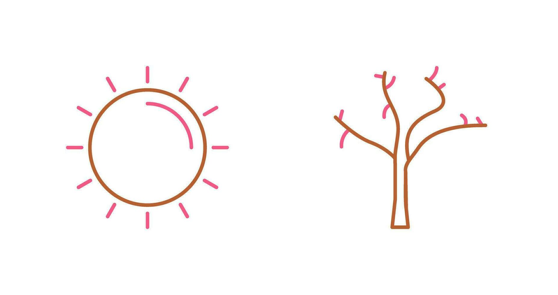 Sun and Tree Icon vector