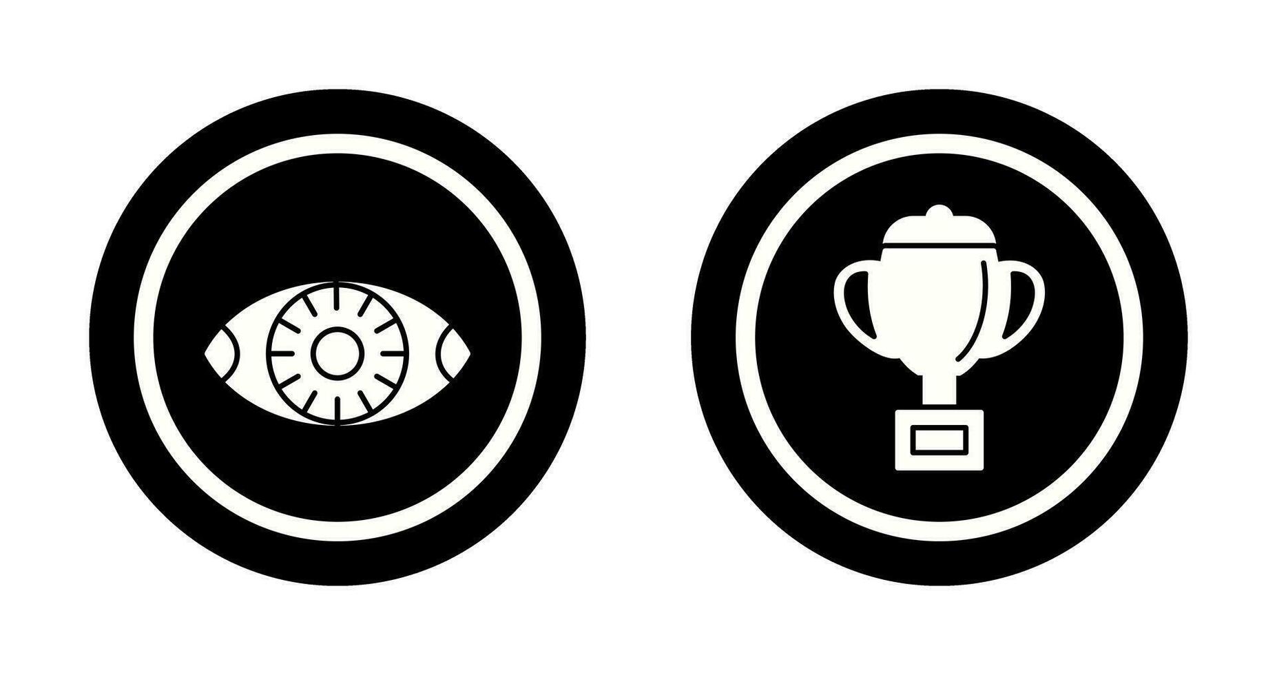 visión y trofeo icono vector