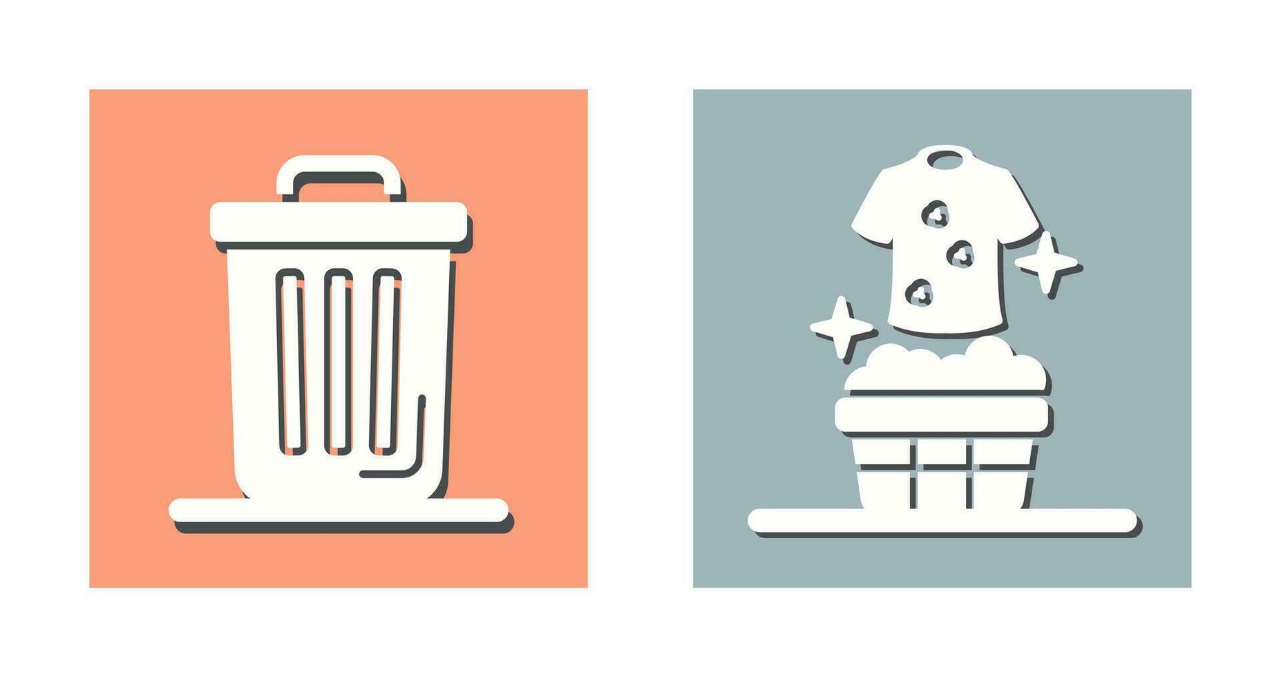 Trash Can and Laundary Icon vector