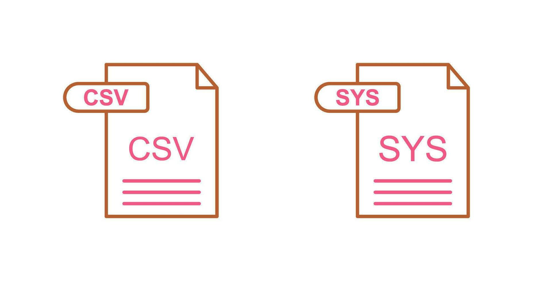 CSV and SYS Icon vector