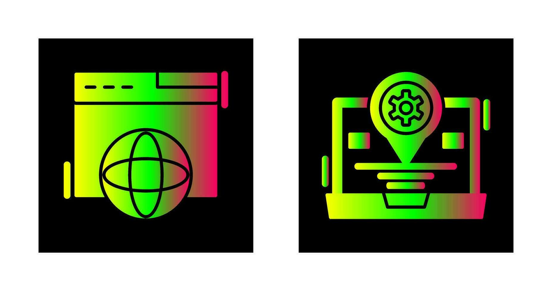 Location and Browser Icon vector