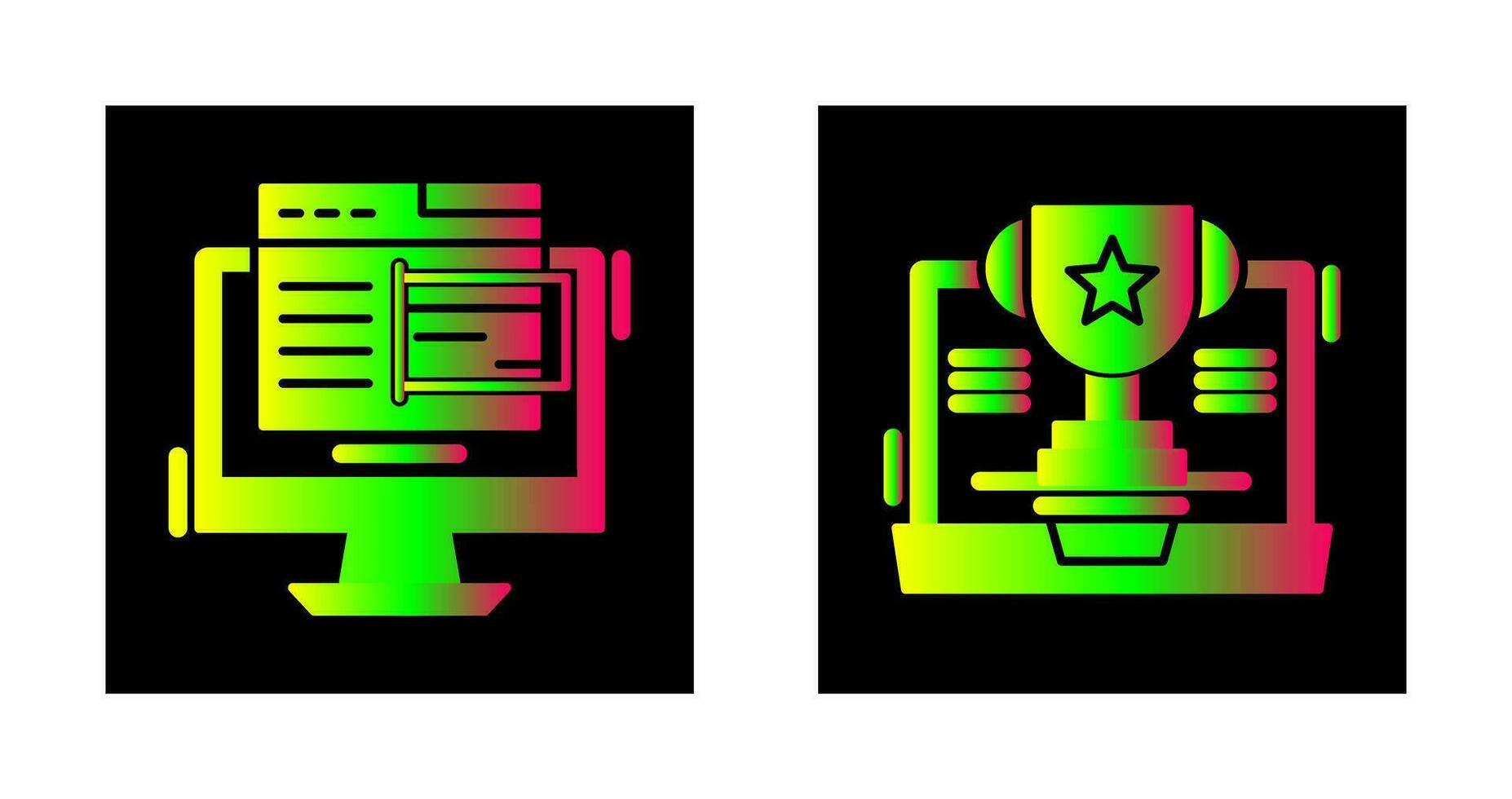 Online Payment and Trophy Icon vector