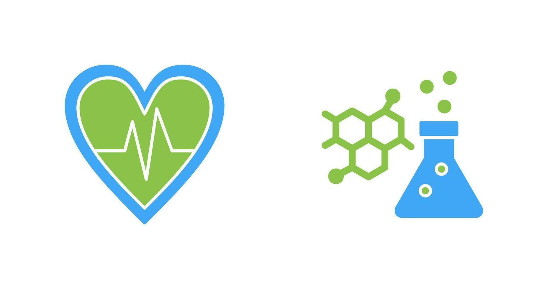 Cardiogram and Chemistry Icon vector