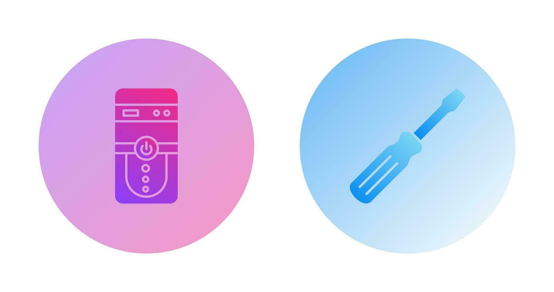 Cpu and Screw driver Icon vector