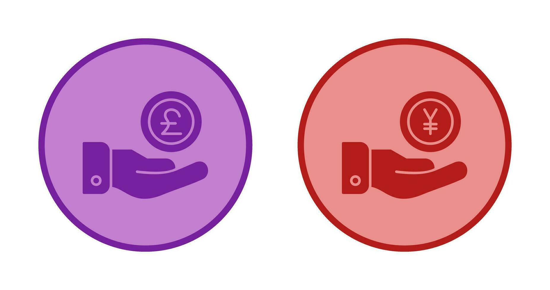 Pound and Yen Icon vector