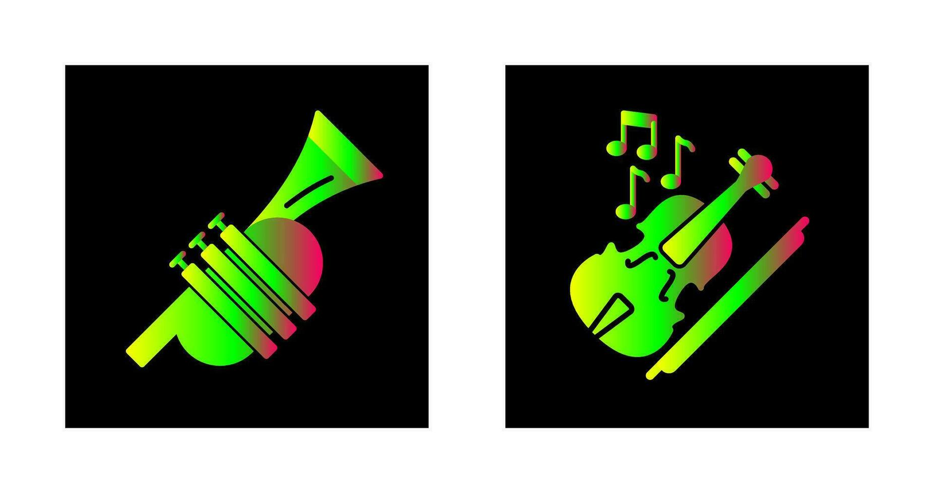 Trumpet and Violin Icon vector