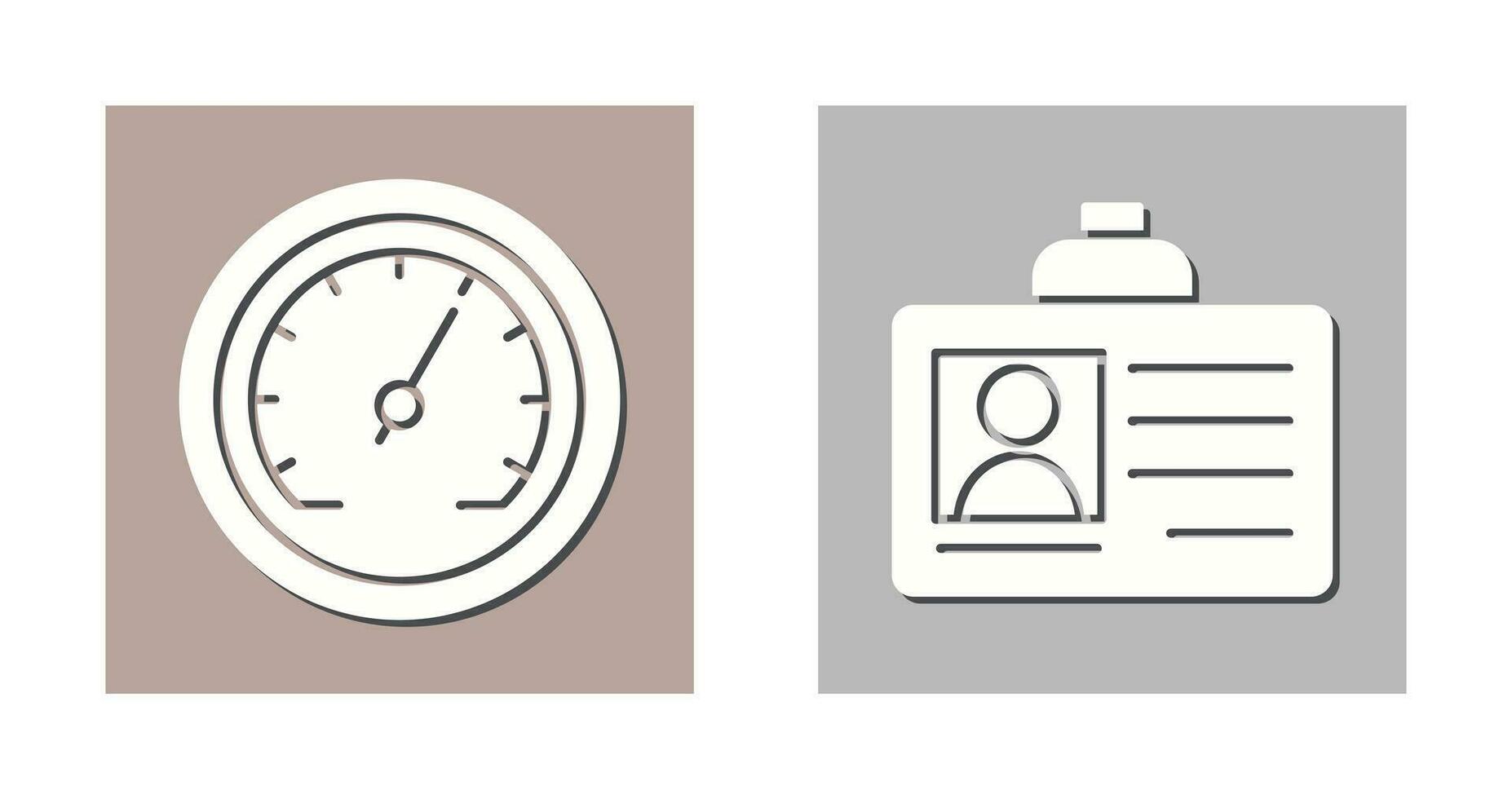 Id Card and Speedometer  Icon vector