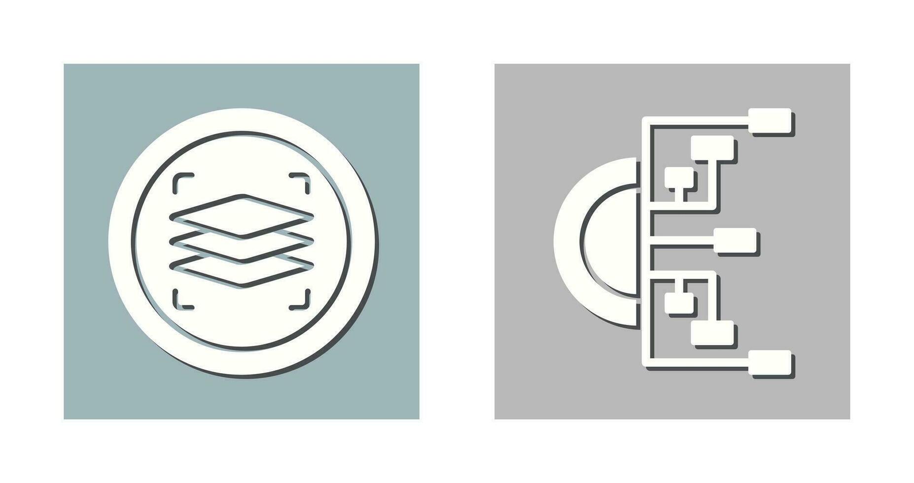 Layers and Flowchart Icon vector