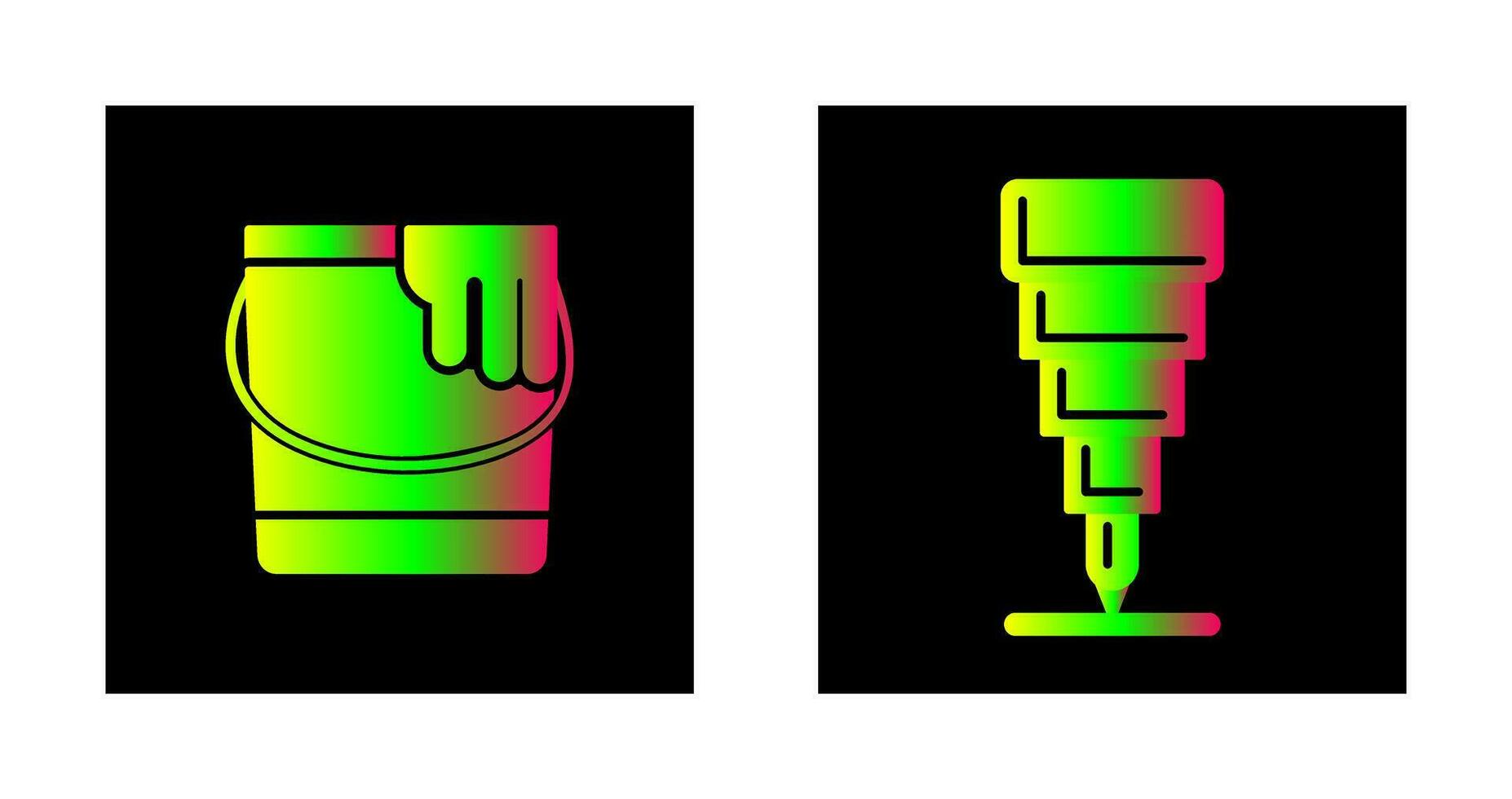 Paint Bucket and Fine tip Pen Icon vector