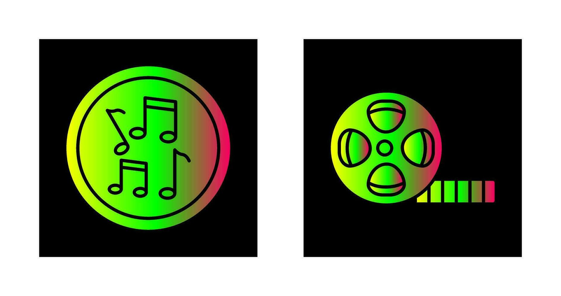 Musical Notes AND Film Reel Icon vector