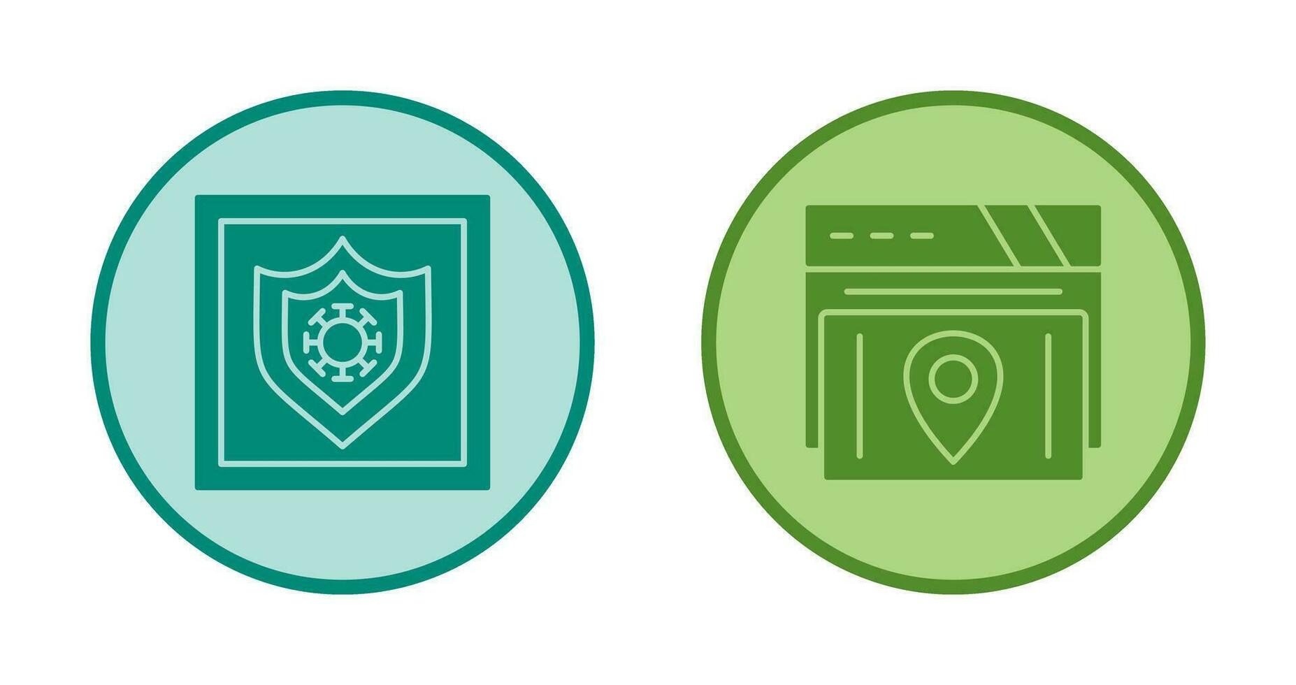 Shield and Map Location Icon vector