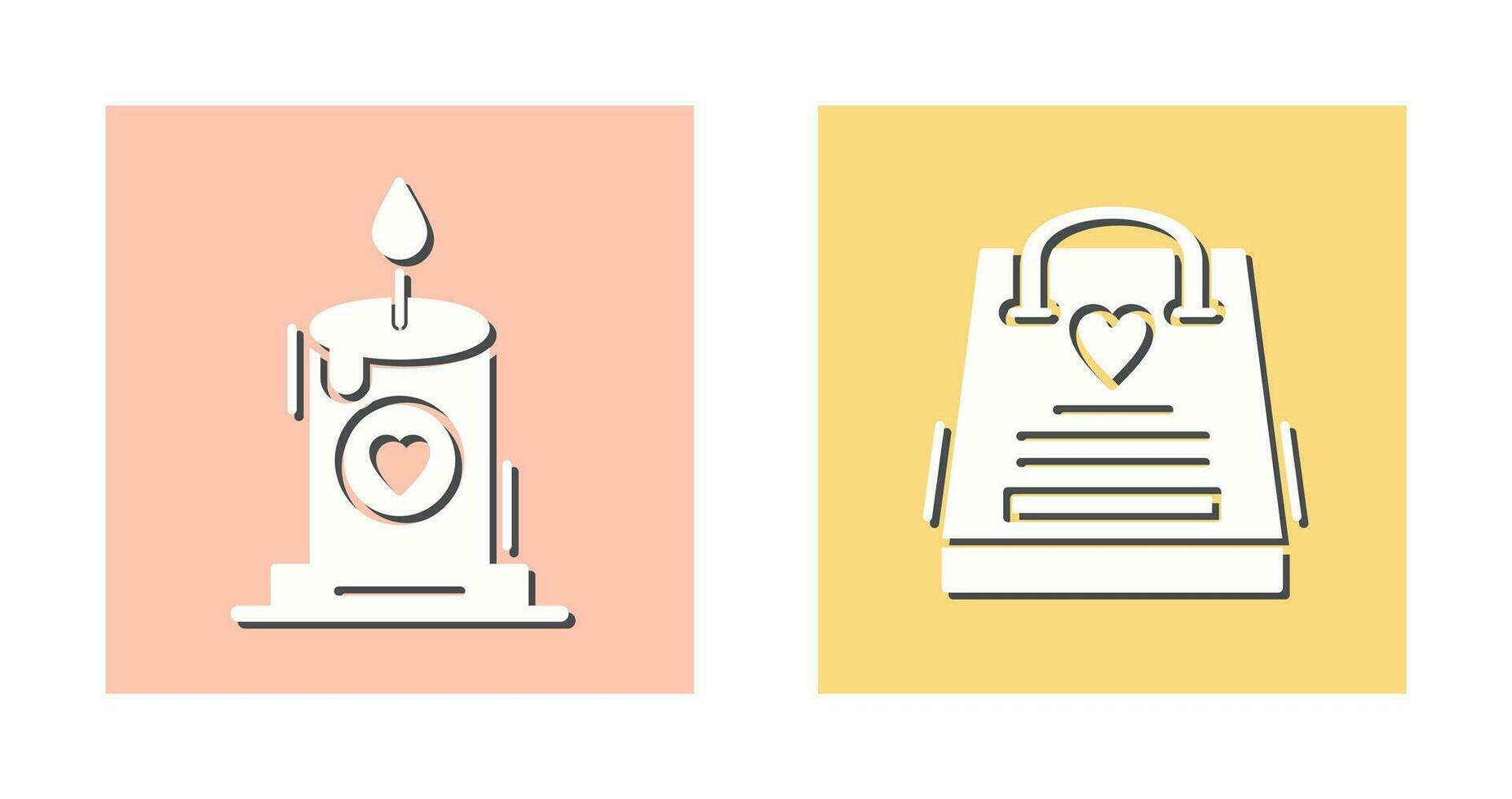 Candle and Gift Bag Icon vector