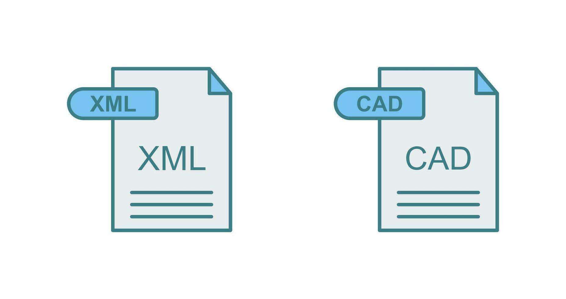 XML and CAD Icon vector