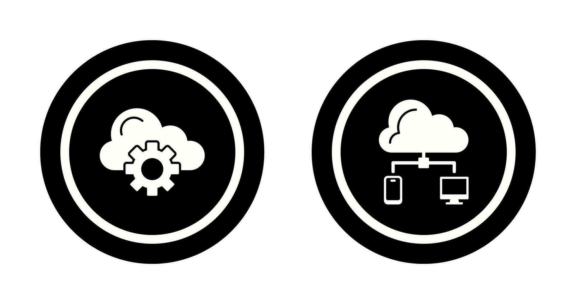 nube informática y nube icono vector