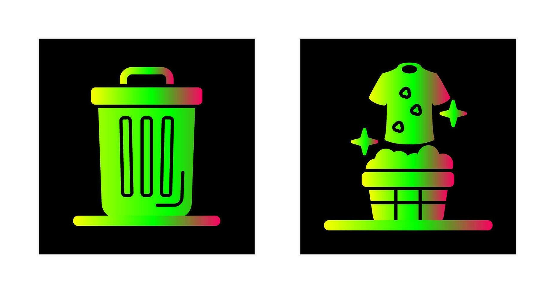 Trash Can and Laundary Icon vector