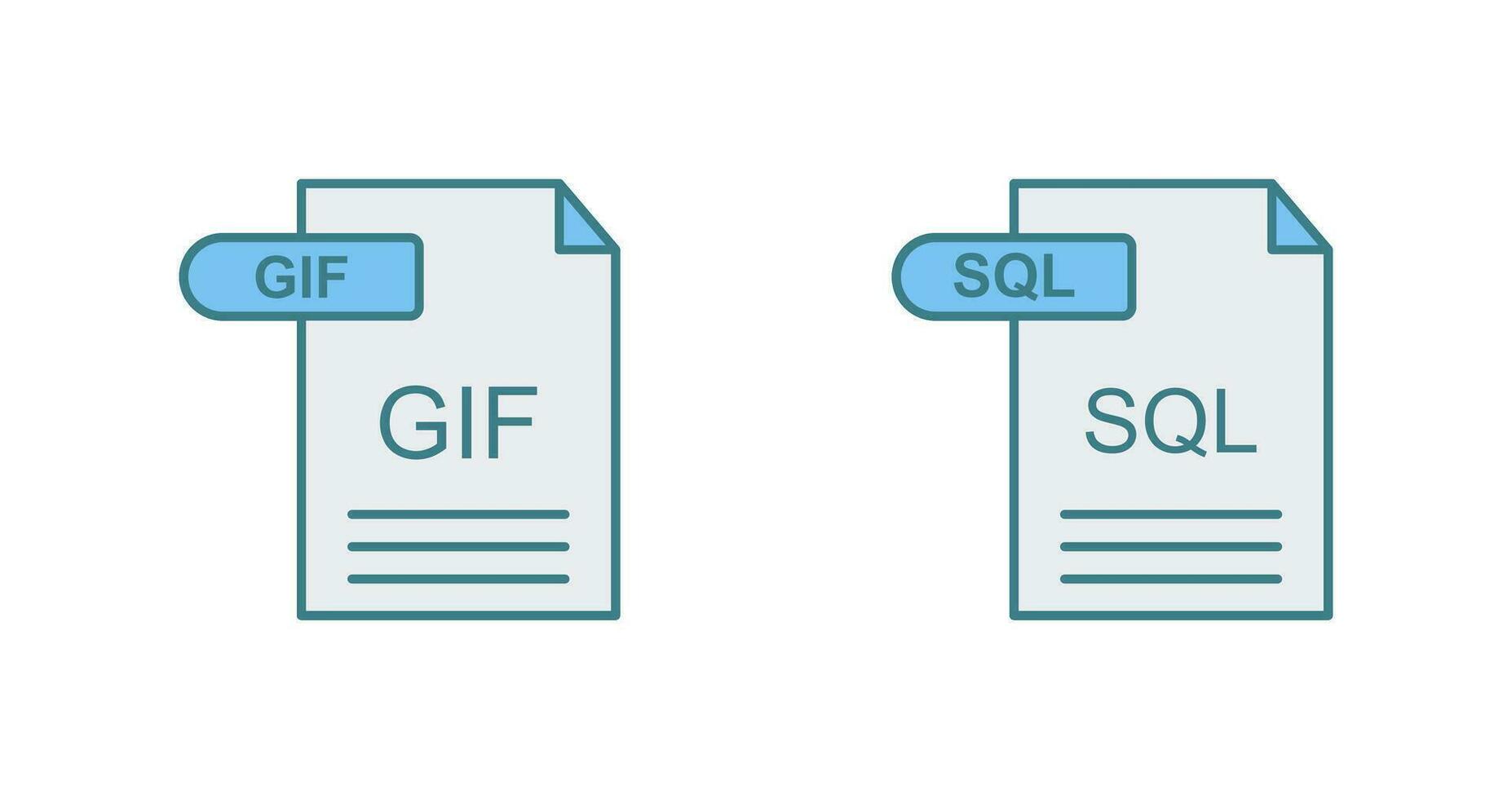 GIF and SQL Icon vector
