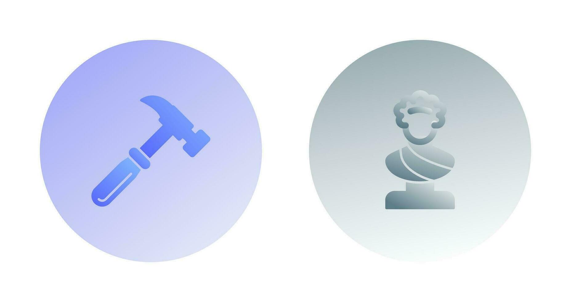 Hammer and Statue Icon vector