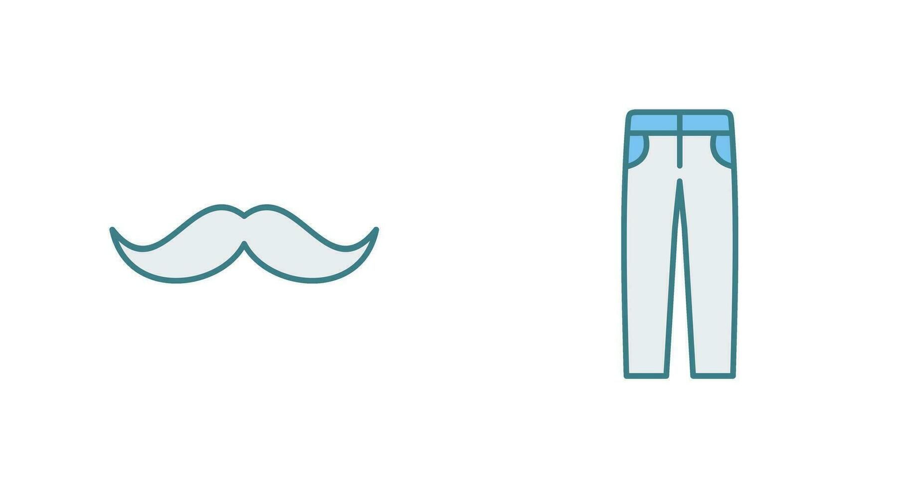 Moustache Men Pants Icon vector