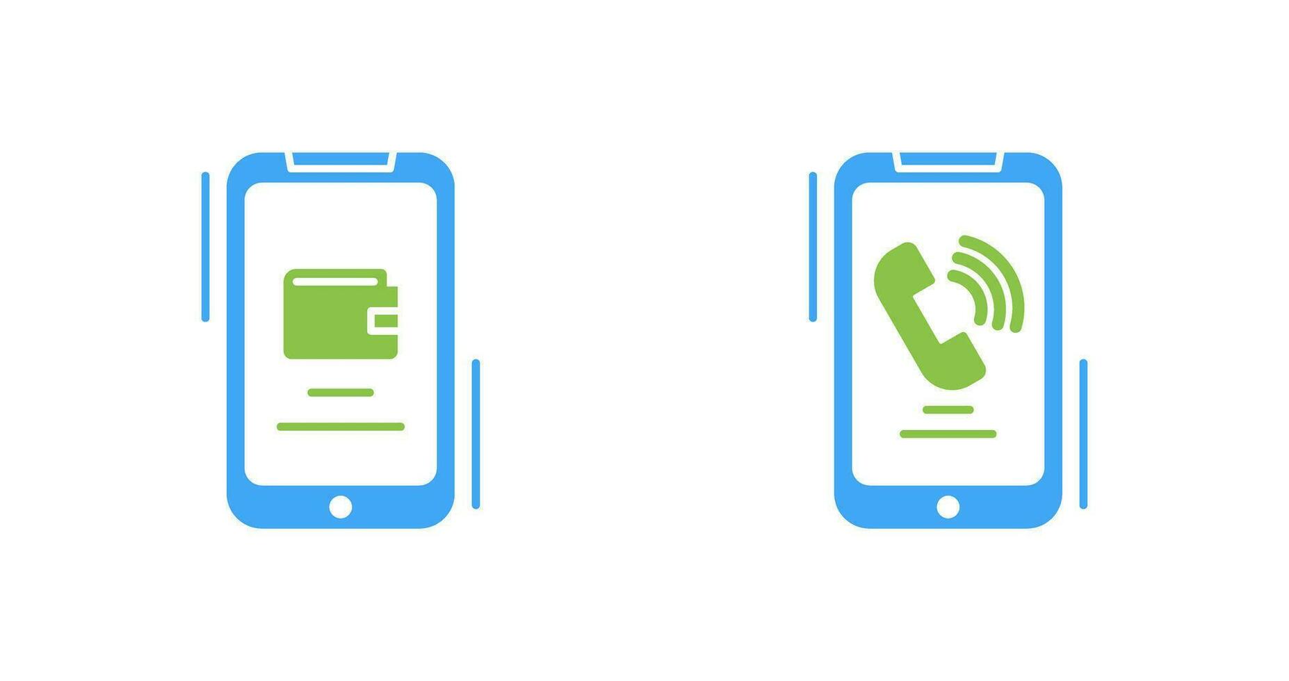 E wallet and Incoming Call Icon vector