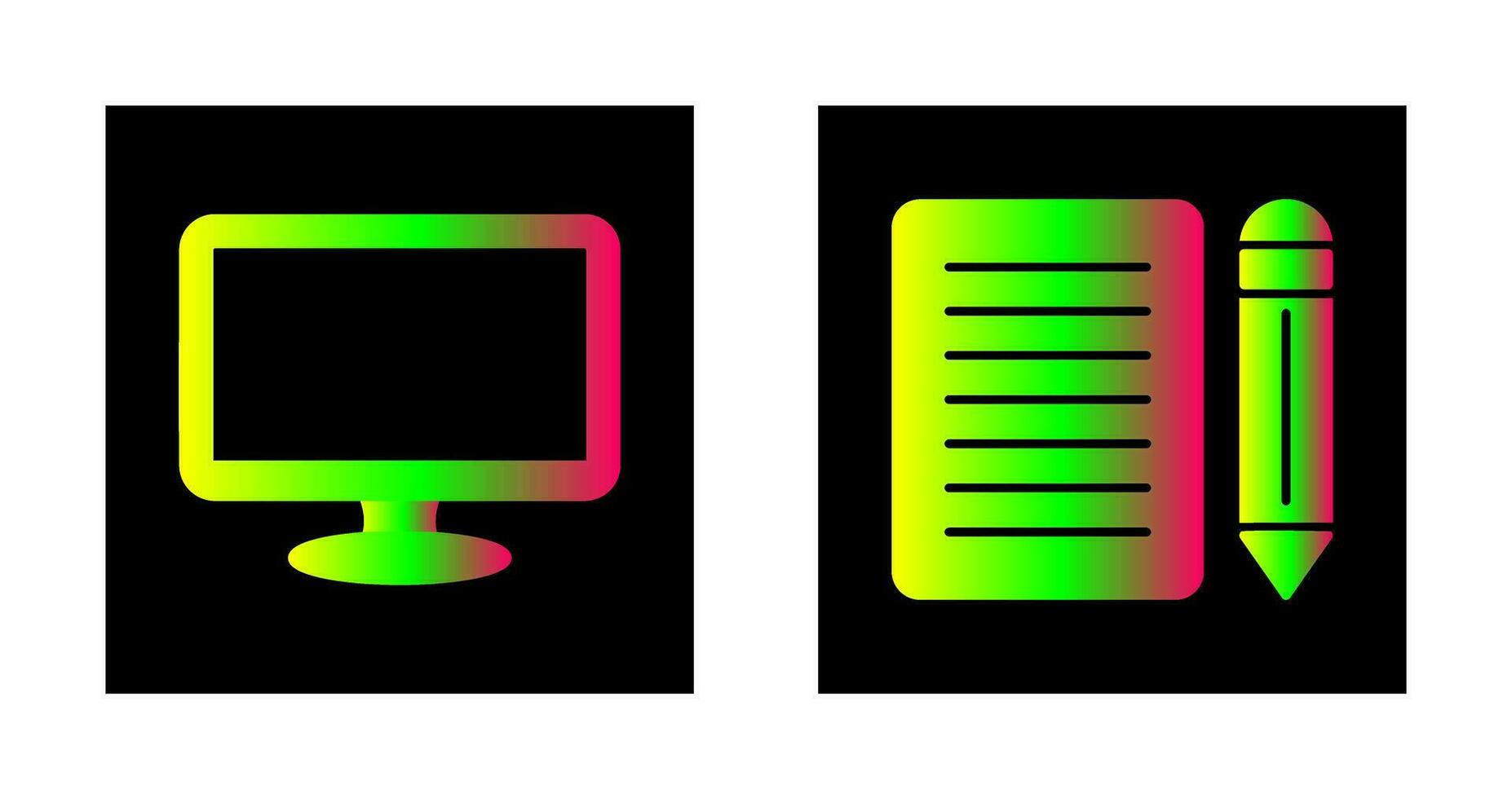 Monitor and Note Icon vector