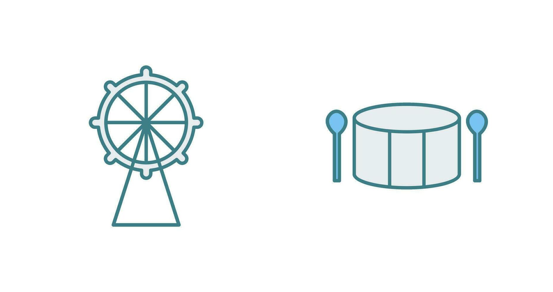 Ferris Wheel and Drum Icon vector