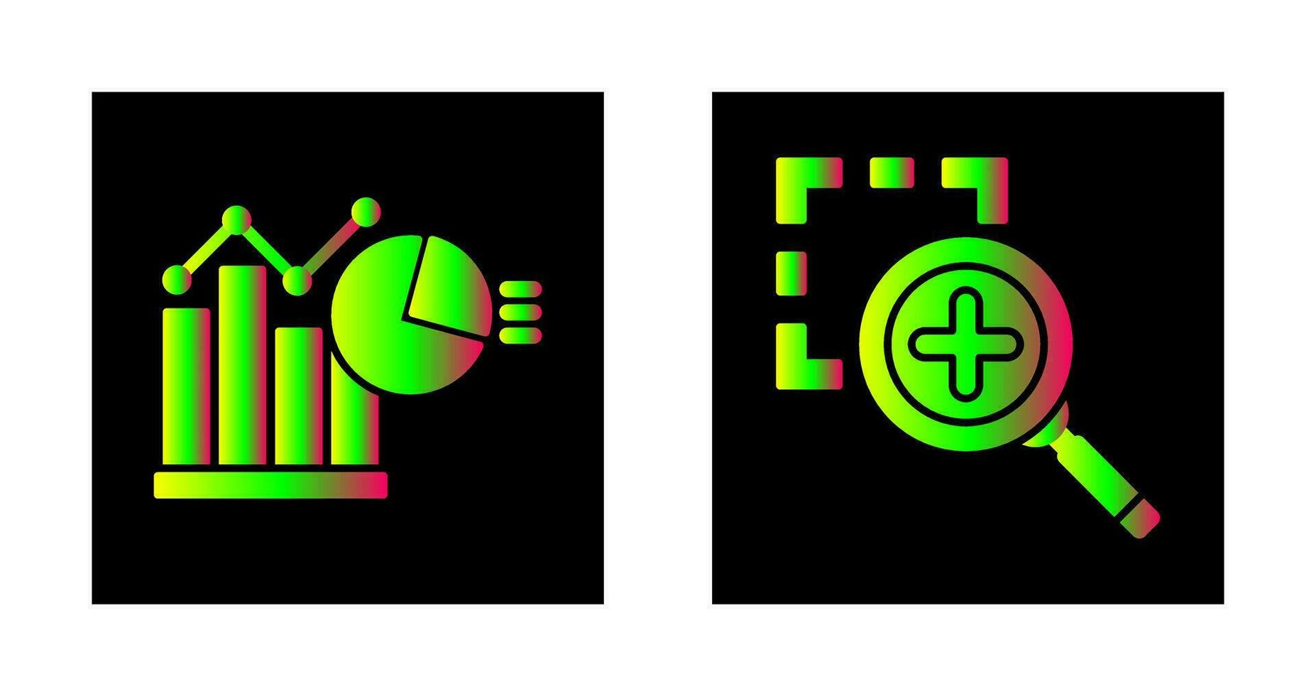 Bar Chat and Zoom In Icon vector