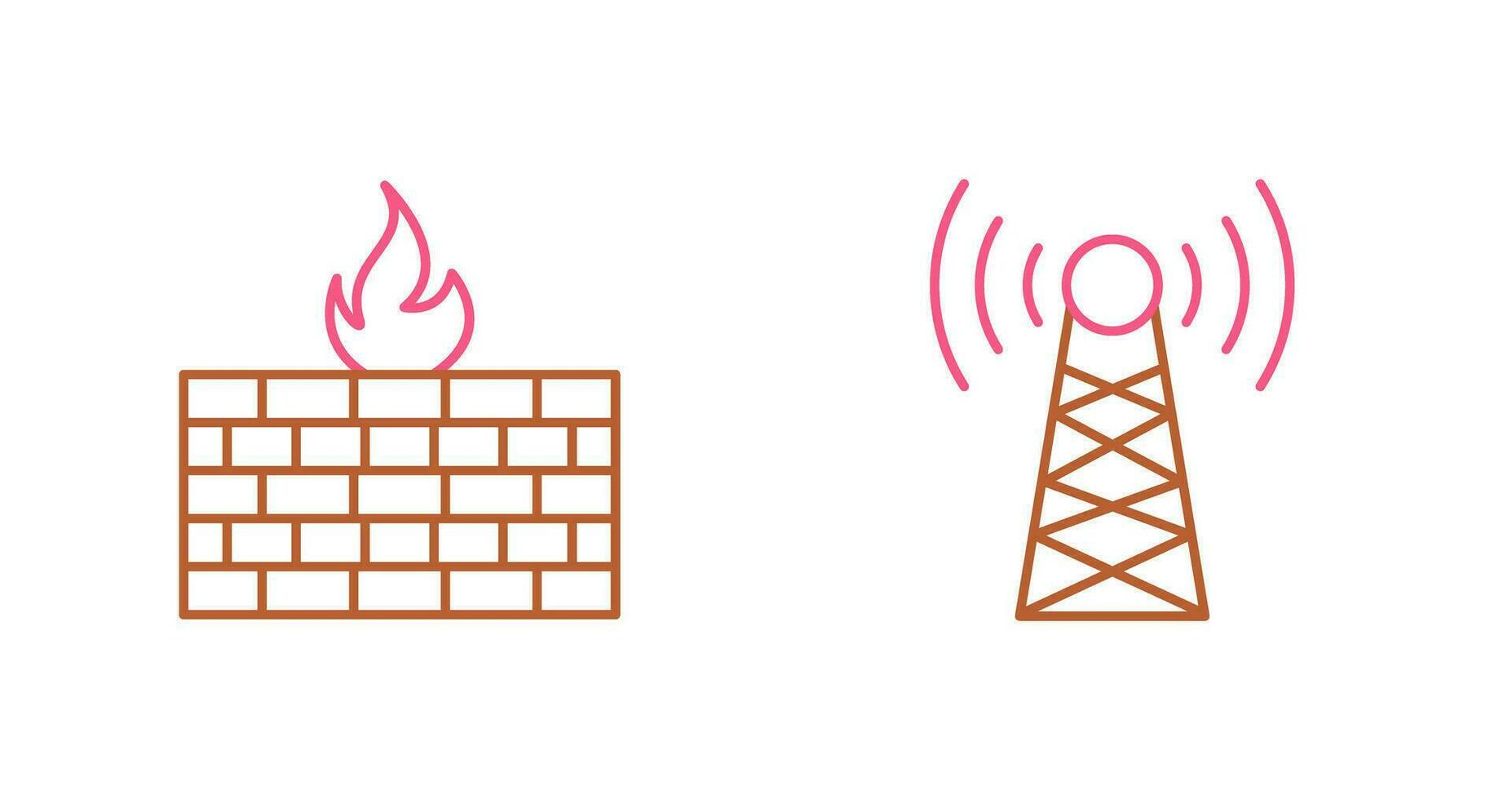 Firewall and Tower Icon vector