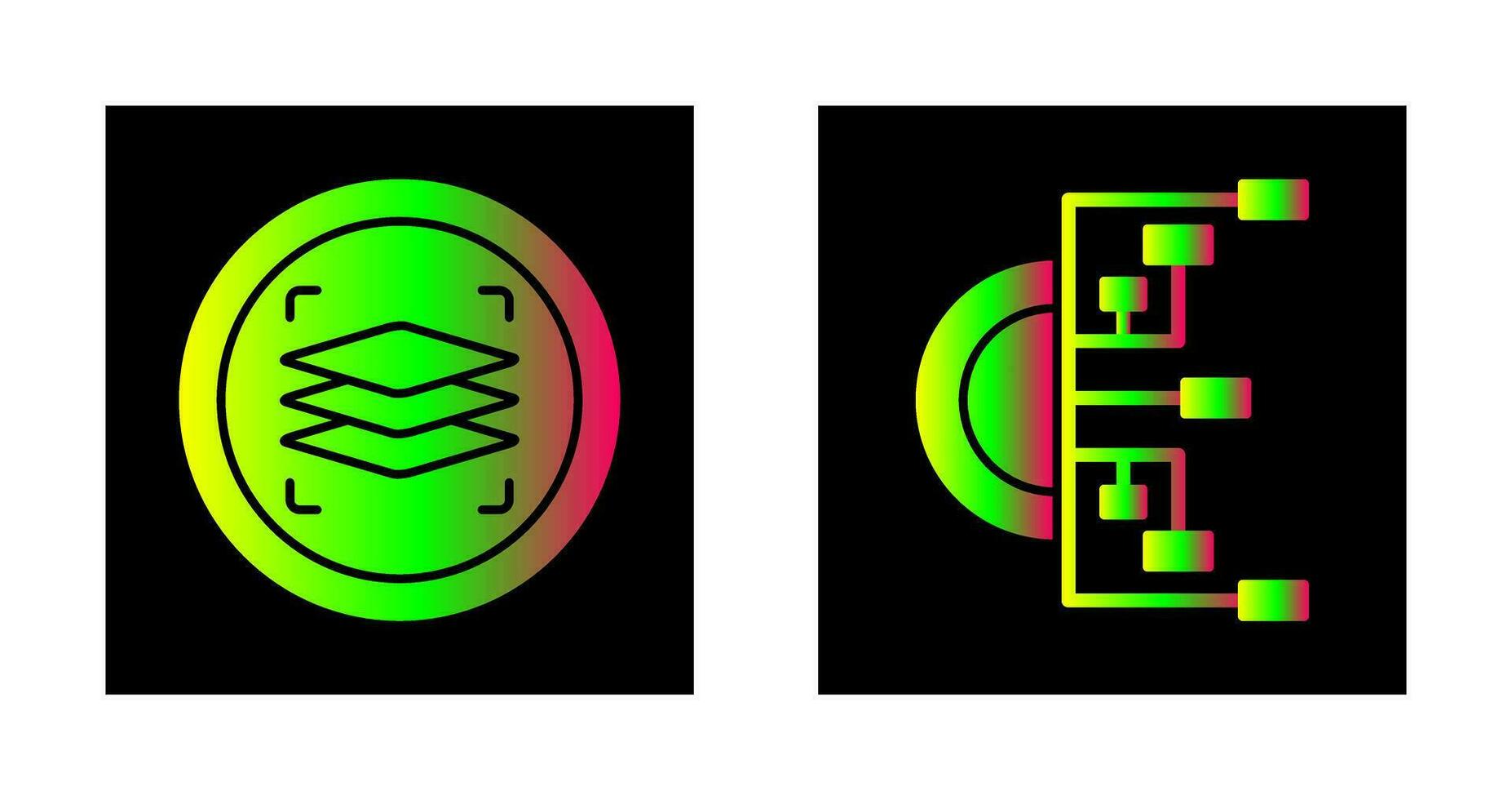 Layers and Flowchart Icon vector