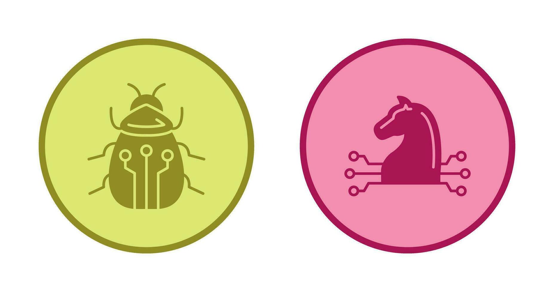 Bug and Trojan Icon vector