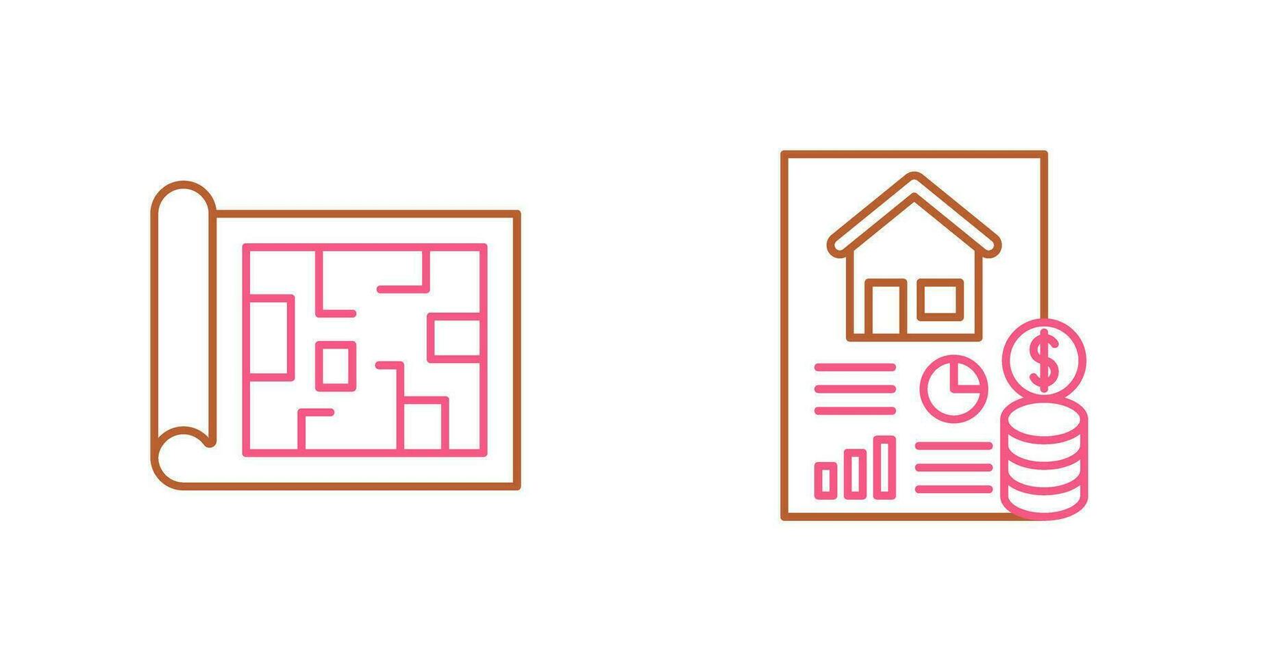 Blueprint and loan Icon vector