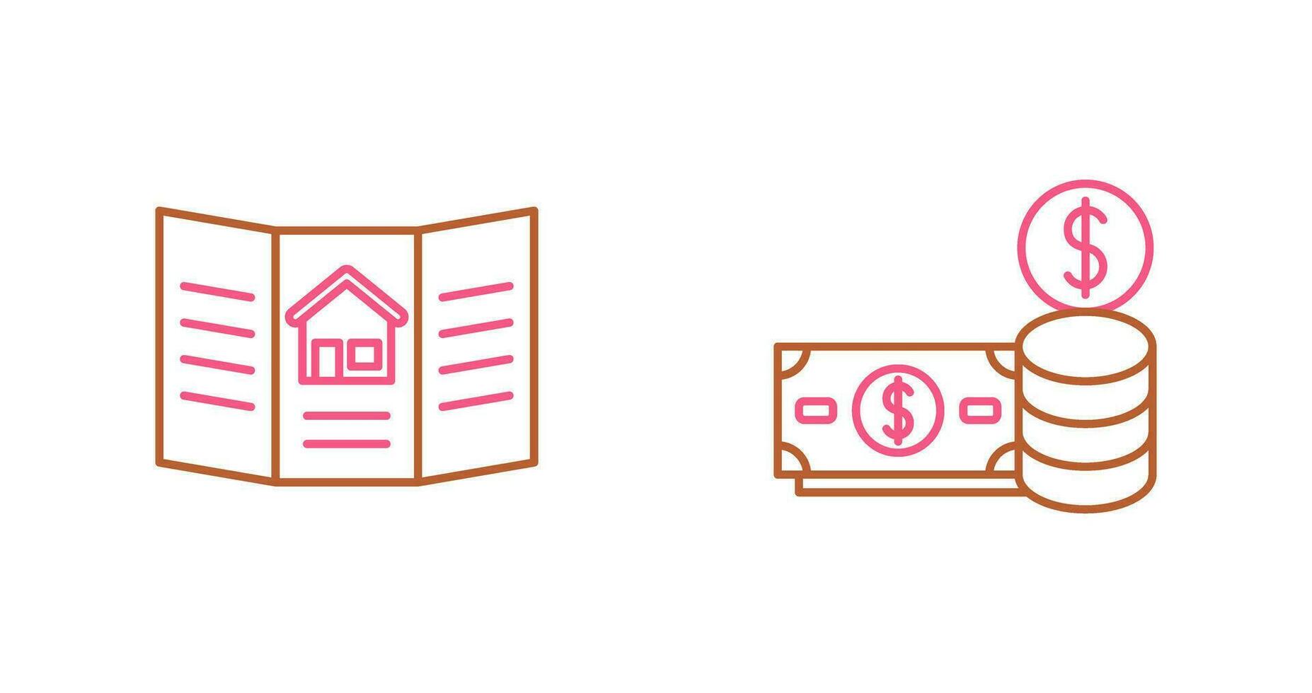 Brochure and Money Icon vector