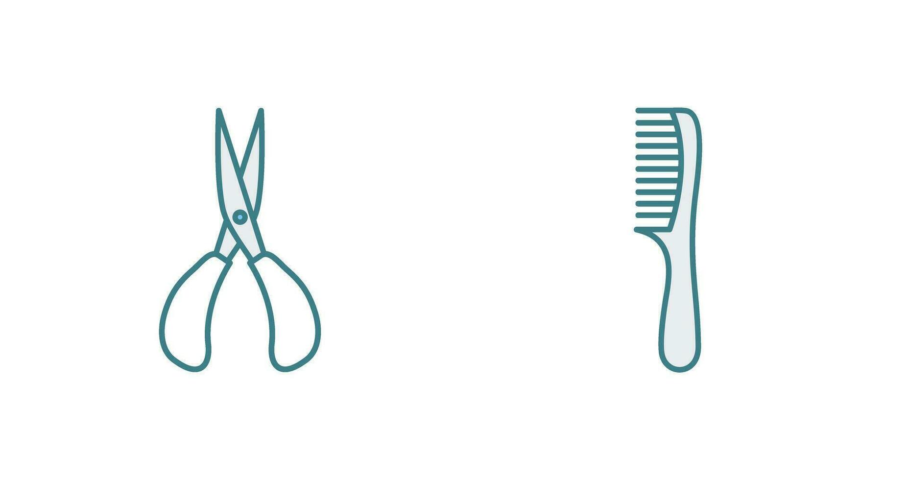 Scissor and Comb Icon vector