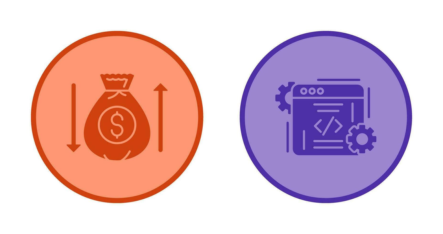 Money Bag and Coding Icon vector