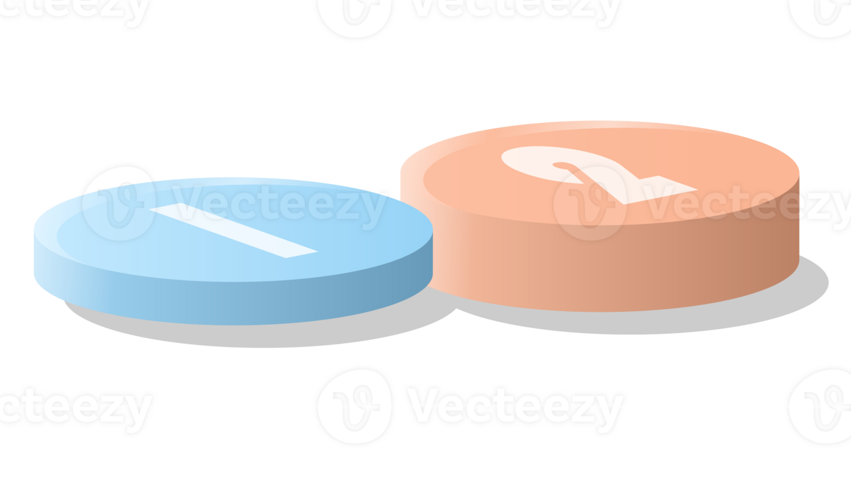 Bar chart circle 3d, Infographics elements diagram with 2 steps. png