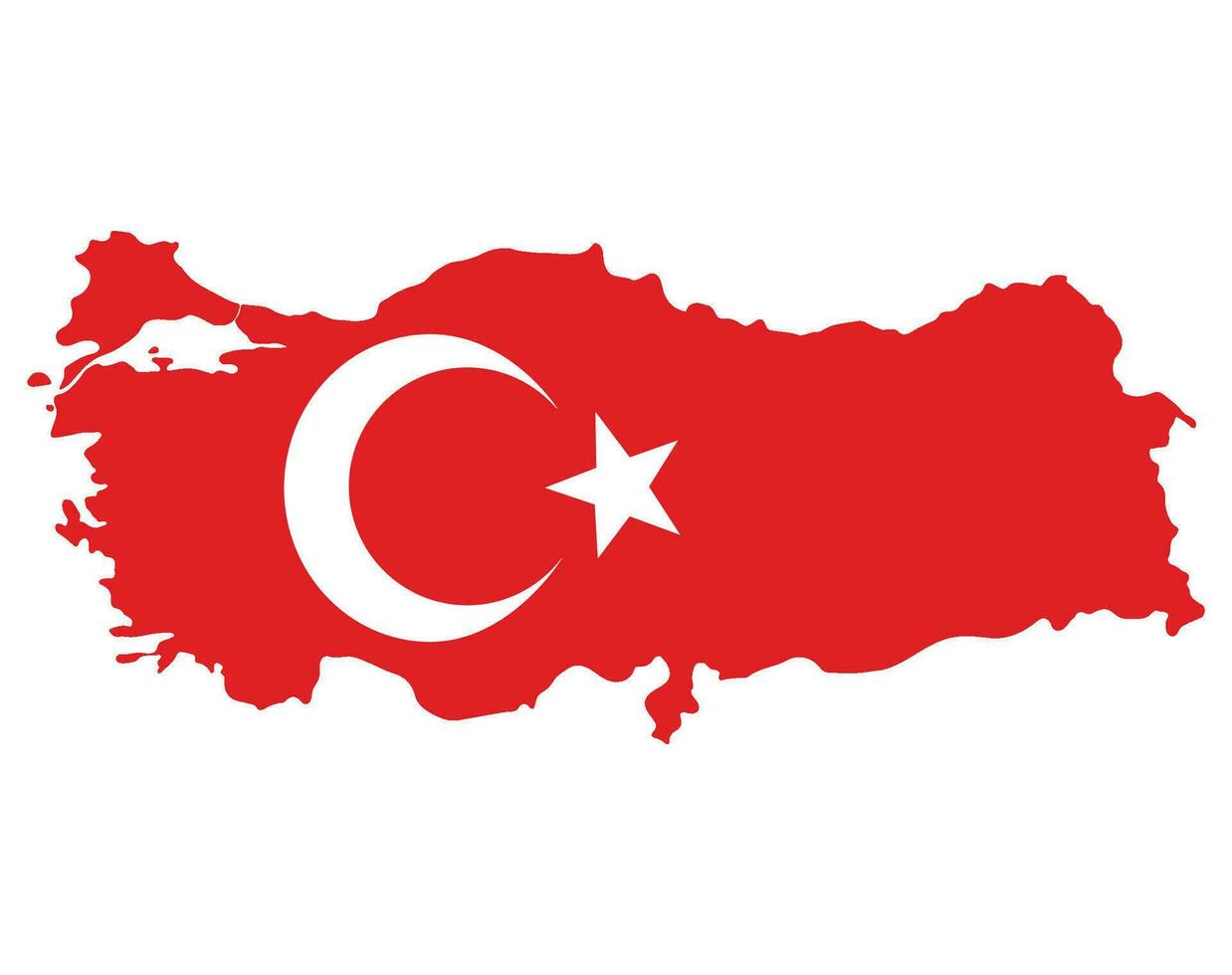 Map of Turkey with Turkish flag. vector