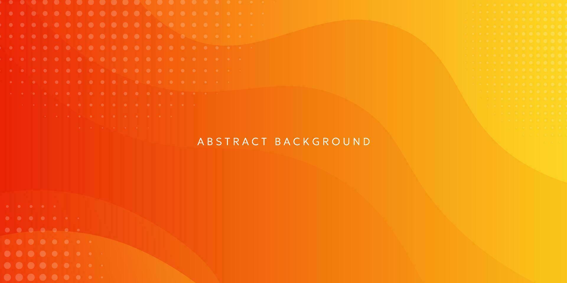 Orange abstract background with wavy lines and dots vector