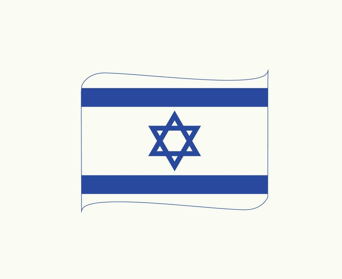 Israel bandera cinta emblema medio este país icono vector ilustración resumen diseño elemento