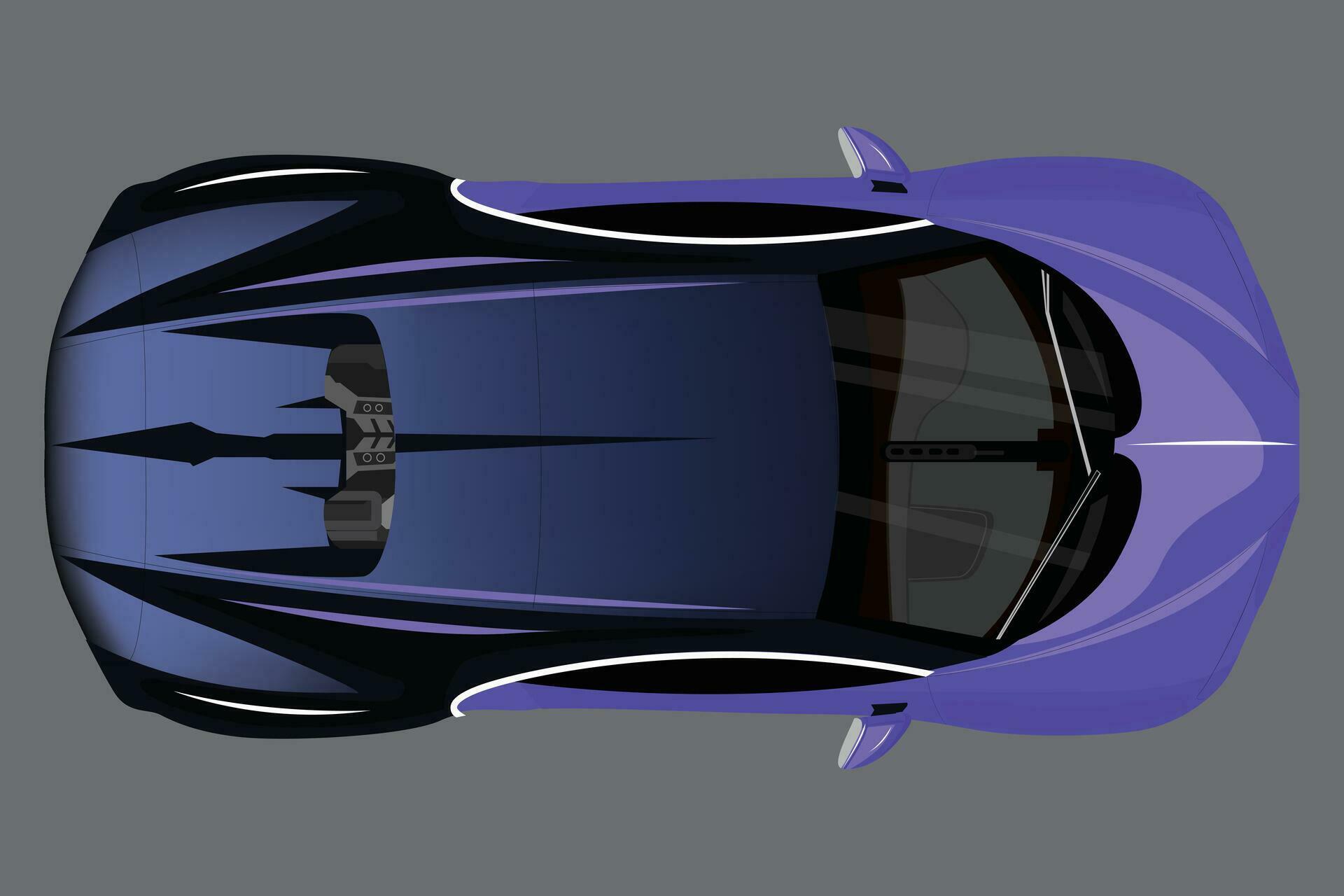 New sports car, modern style. purple sports car, banner composition. 3D