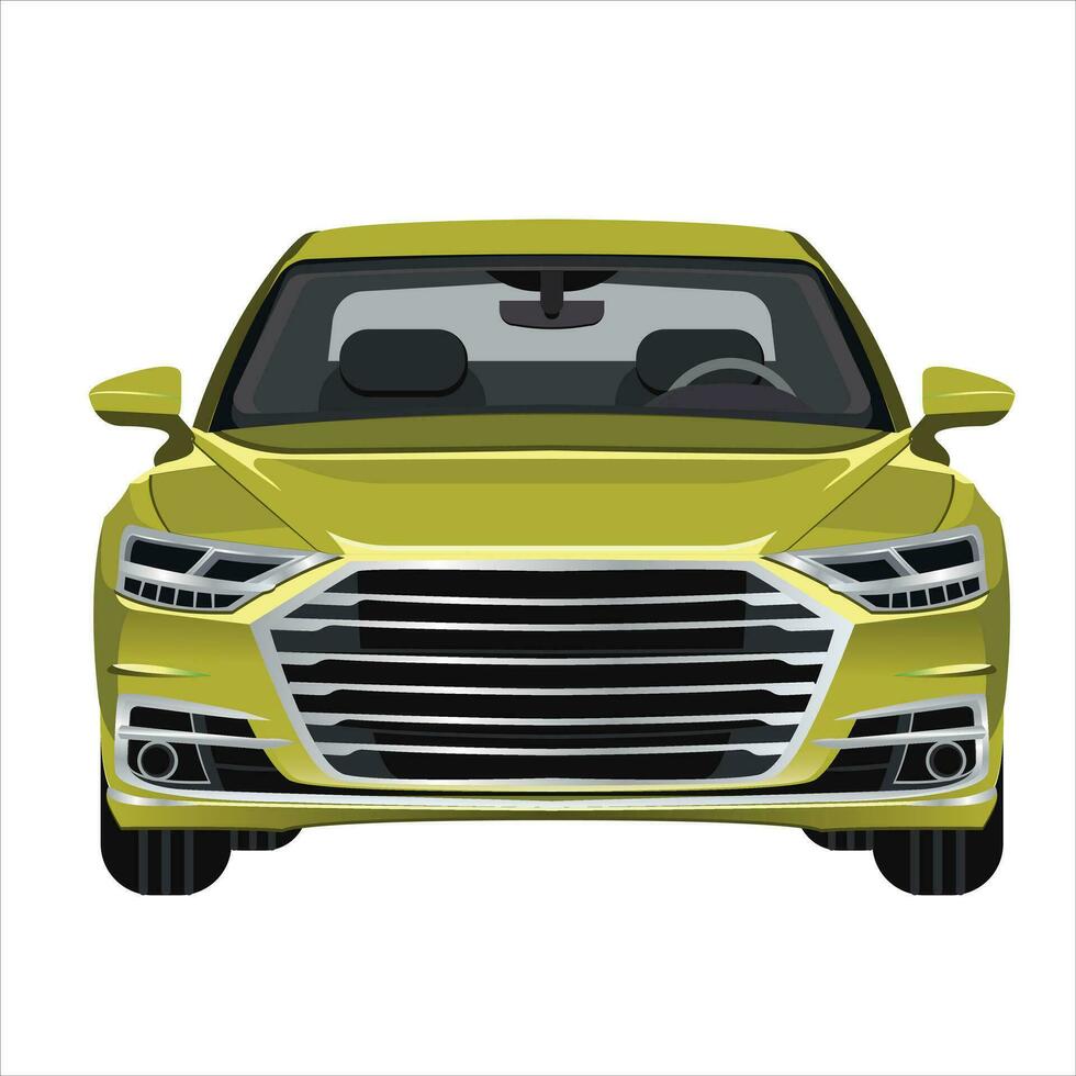 Golden Green German liftback vector layout. Audi A8.