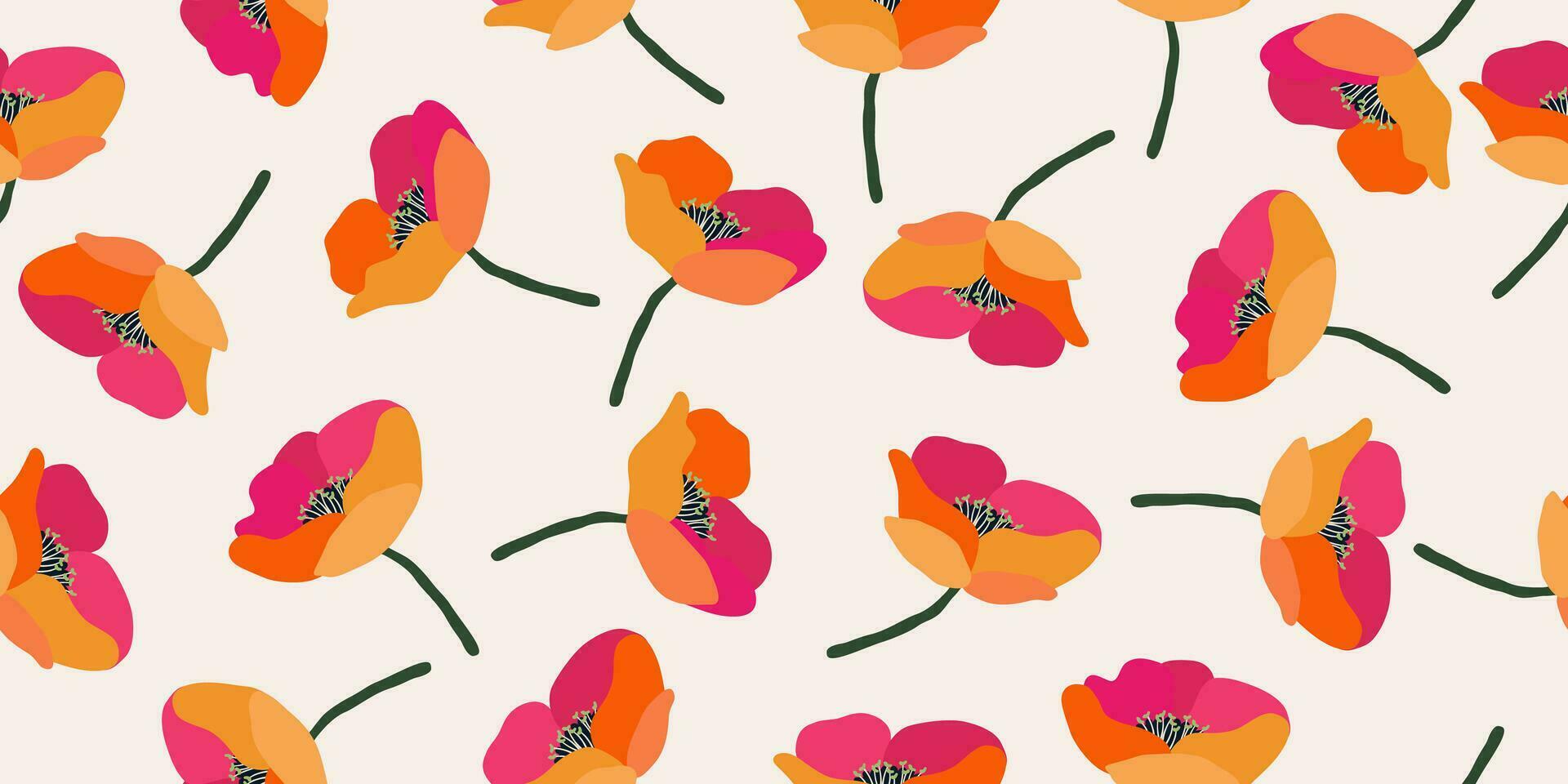 mano dibujado flores, sin costura patrones con floral para tela, textiles, ropa, envase papel, póster, bandera, interior decoración, resumen antecedentes. vector ilustración.