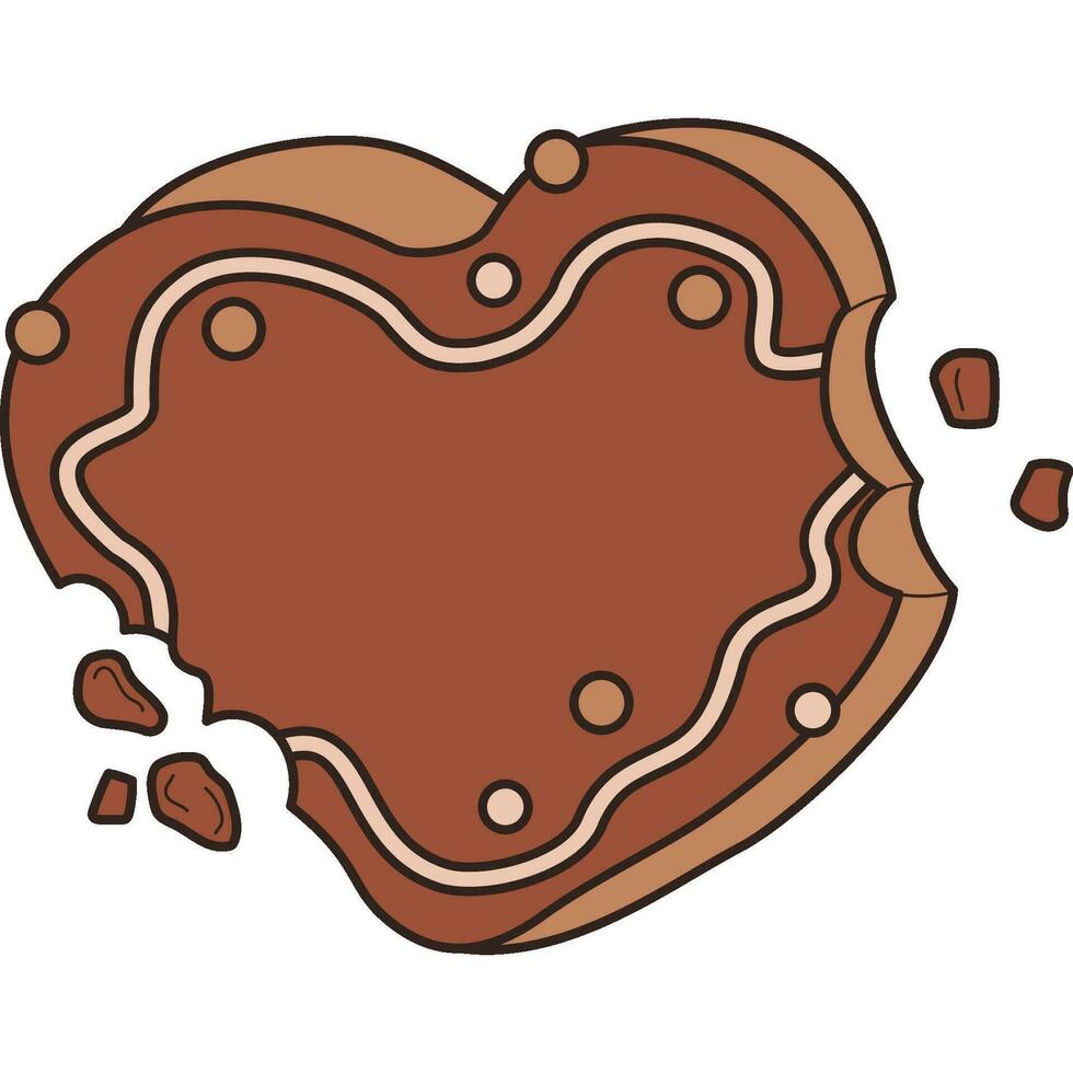 Christmas gingerbread heart vector