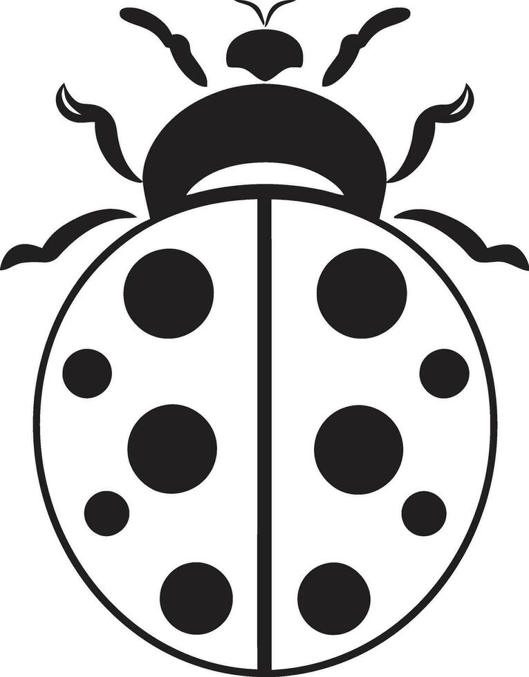 Crawling with Style Modern Ladybug Icon Elegant Bug in Darkness Logo Design vector